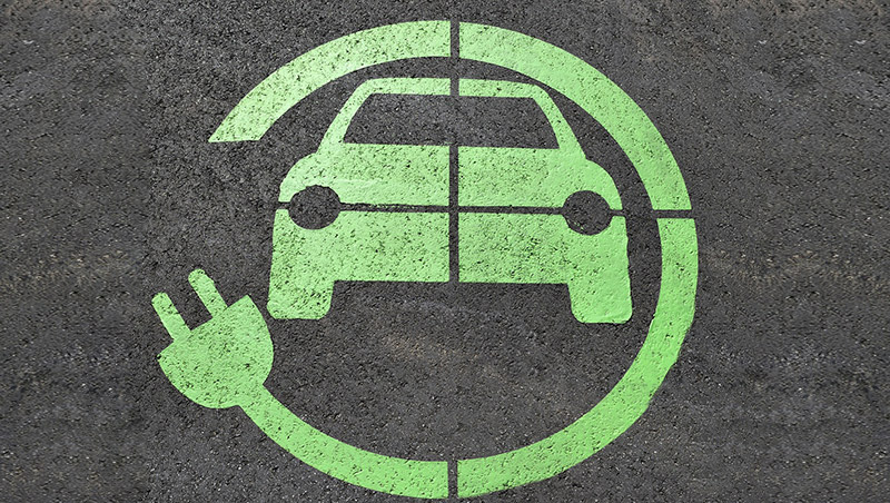 Green Electric Vehicle Symbol